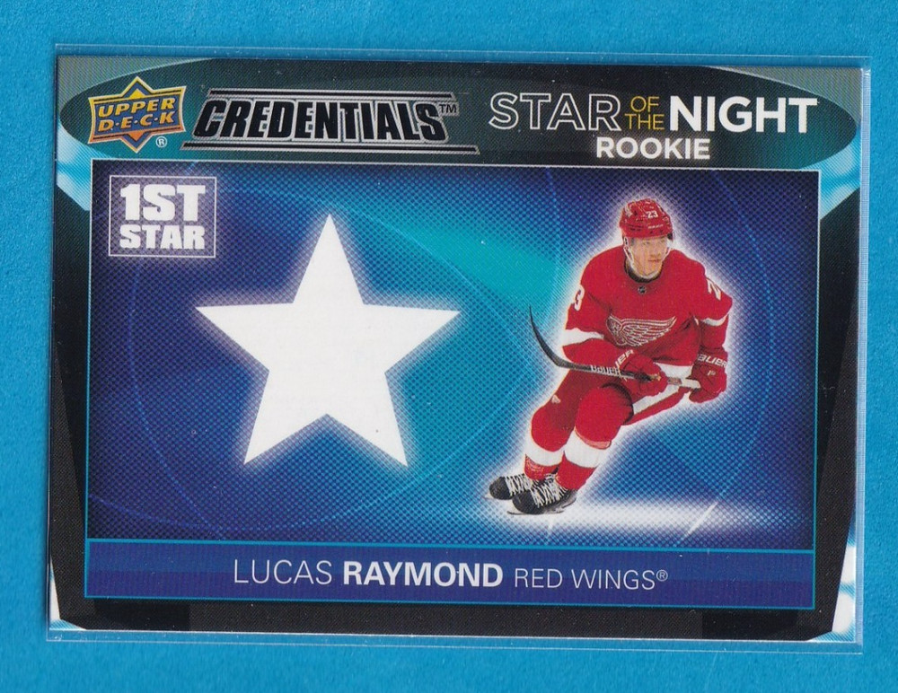 2021-22 Upper Deck Credentials – 1st Star of the Night Rookies Lucas Raymond….
