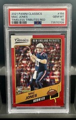 PSA 10 MAC JONES POP 1 Of 1 🔥2021 Panini Classics Rookies Timeless Tributes Red