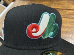 Montreal Expos Olympic Stadium Black Red Green Blue New Era Fitted 7 3/4 Serape
