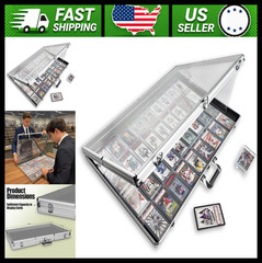 Large Tabletop Card Display Case Aluminum Acrylic Lockable Portable