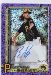 Braxton Ashcraft 2025 Topps Chrome Update #RA-BA Purple Speckle #/299 Auto