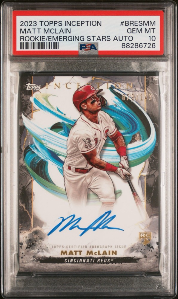 2023 Topps Inception -Rookie and Emerging Stars Auto Matt McLain #/149 PSA 10 📈