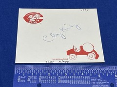 Vintage 1974 Cincinnati Reds Signed Baseball Cut Paper Clay Kirby