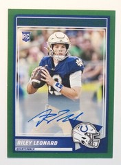 2025 Score Rookie Riley Leonard #9 Green Rookie Signature Raw