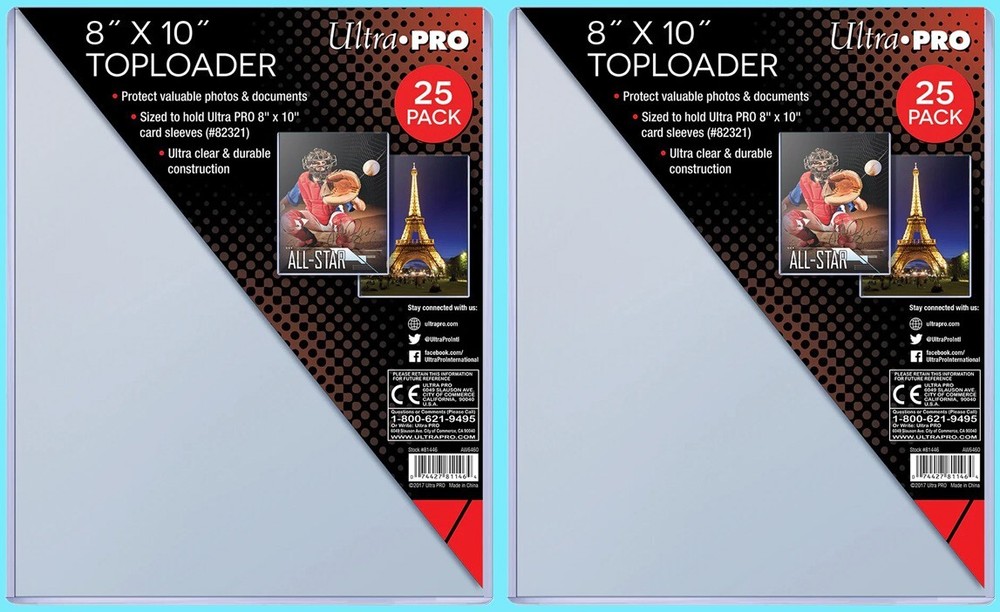 50 Ultra Pro 8×10 Toploaders for Sleeves Memorabilia Photos Collectibles New