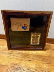 Andrew Wiggins Signed Floorboard w/ COA Kansas Handmade Wooden Shadow Box w/ RC