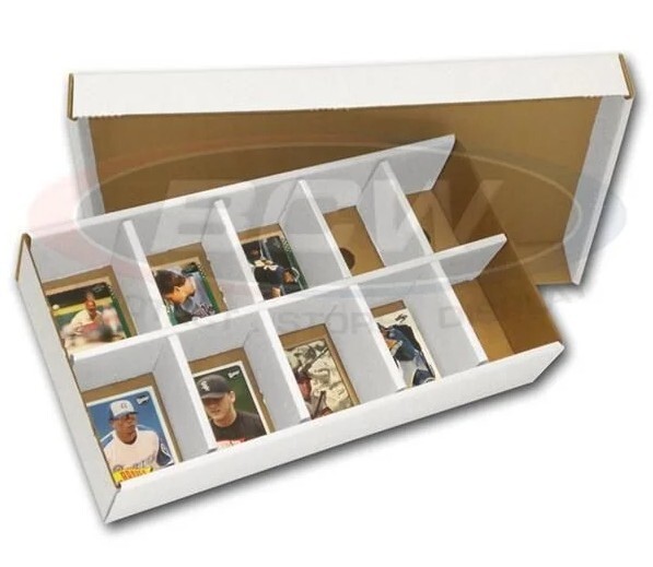 5 BCW Baseball Trading Card Sorting Tray Storage Box 10 Slot Sort Cardboard Case