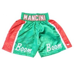 Ray “Boom Boom” Mancini Signed Green Boxing Trunks (JSA)