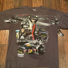 Jeff Gordon 24 Hendrick Motorsports Mens T-Shirt Gray Black Crew Cotton XL New