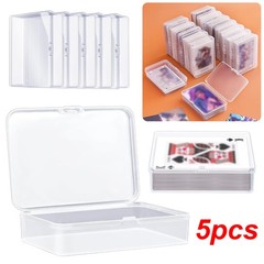 5PACK Plastic Trading Card Storage Box Holder Playing Game Cards Case Organizer