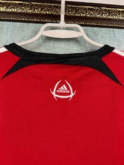 Vintage Adidas Latvia Football Player Issue Train Shirt Soccer Red Jersey Size M