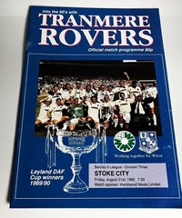 Tranmere Rovers v Stoke City football programme Division 3 31st August 1990