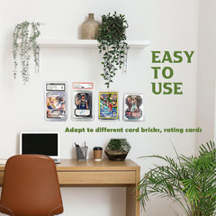 12 Pack Sports Card Slab Display Shelf for Wall, Acrylic Clear Graded Trading Ca