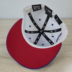 Mens 7 1/8 New York Yankees Hat White New Era Apple Logo 59FIFTY Fitted MLB Cap