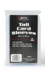 (1) One BCW Tall Card Sleeve. 2 5/8” x 4 13/16” Tall Card Size.