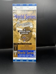 1995 World Series Ticket Game 7 – Series Won in Game 6 with Tom Glavine the MVP