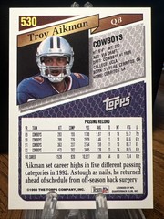1993 Topps Troy Aikman Dallas Cowboys #530