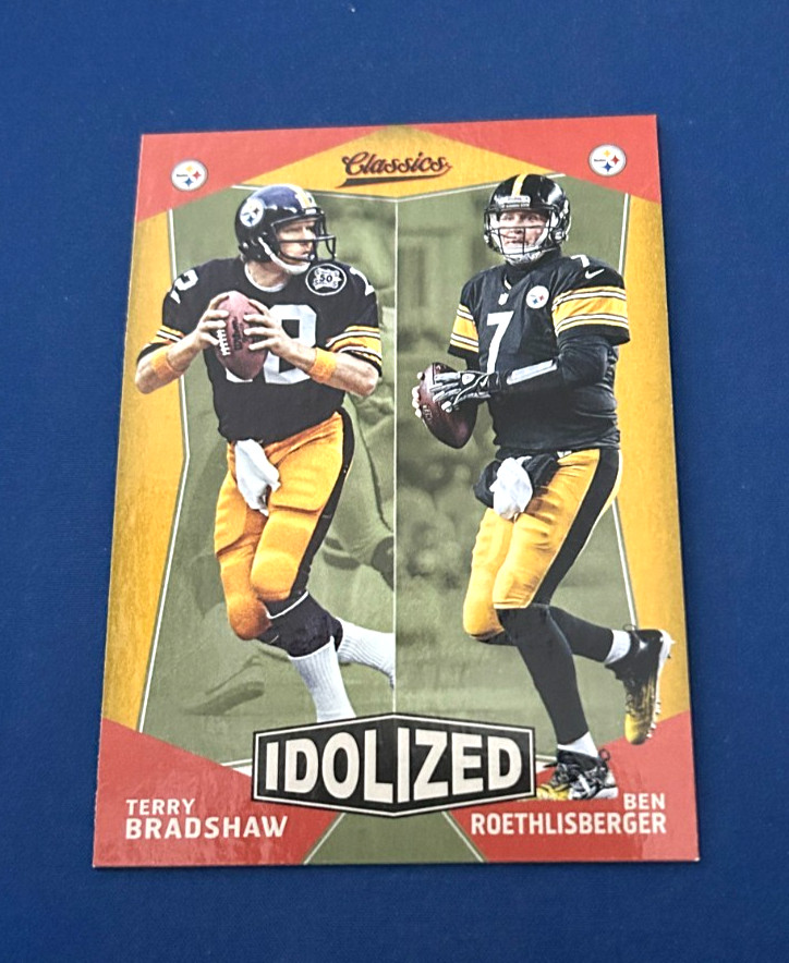 2017 Classics Football Idolized Insert Terry Bradshaw/Big Ben Gold #5 NM