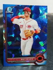 2022 Bowman Draft Chrome💠 SAPPHIRE REFRACTOR 💠#BDC-100 Matt McLain (RC) Reds
