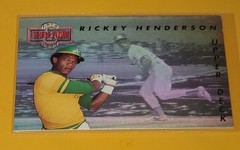 ATHLETICS A’S RICKEY HENDERSON 1992 UPPER DECK THEN & NOW HOLOGRAM #TN3
