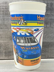 Vintage Hardees Racing Nascar #31 Ward Burton Plastic Cup 1994 Promo Schedule