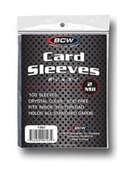(100ct Pack) BCW Soft Trading Card Sleeves Acid Free Crystal Clear Polyproplyene