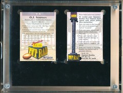 1994 SIGNATURE ROOKIES TETRAD O.J. OJ SIMPSON AUTO /2500 SIGNED IN JAIL CARD #T6
