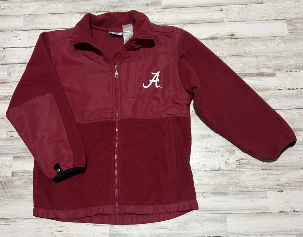 Alabama Crimson Tide Jacket Zip Up Fleece Kids Youth 10-12 Medium Pockets NCAA