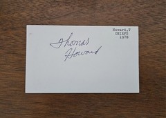 Rare- 1970s LB Thomas Howard Sr Signed 3×5 Index Chiefs Texas Tech All American