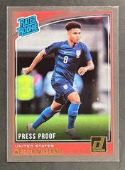 2018-19 Donruss Soccer – Weston McKennie #199 Rated Rookie – Press Proof Silver