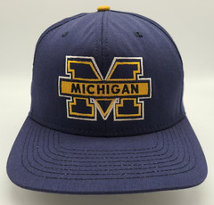 Michigan Wolverines Navy Fitted Size 7 1/8 Hat Cap Vintage Made In USA