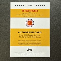 Bryson Tucker Rookie Auto 2024 Topps McDonald’s All-American Event Auto #EA-BT