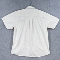 Bill Davis Racing Shirt Mens Small Beige Button Down Short Sleeve NASCAR