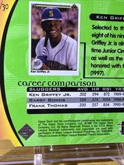 1998 Upper Deck KEN GRIFFEY JR RETROSPECTIVES DIE CUT insert Mariners