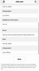 Jesus Made Luis Pena Auto Baseball America Cover Print Brewers MLB Authentic