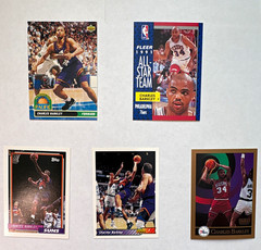 Upper Deck 1991 NBA 5-Card Lot Charles Barkley Fleer All-Star Team Topps