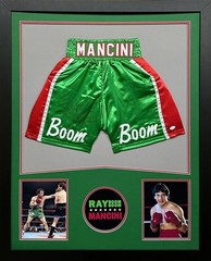 Ray “Boom Boom” Mancini Signed Autographed Boxing Trunks Custom Framed JSA COA