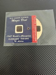 1949 Bob Feller Vis-Ed Big League Baseball Viewer Magic Dial and Insert! Rare!