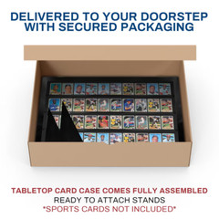 Trading Card Display Case 50 Ungraded USA Tabletop Sport Wood Show Stand Frame
