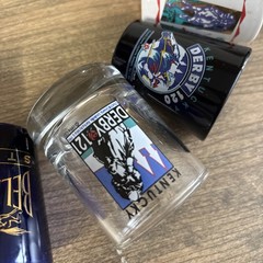 Lot Of 13 Kentucky Derby Clear ceramic shot glass lot 90s Y2K Belmont Preakness