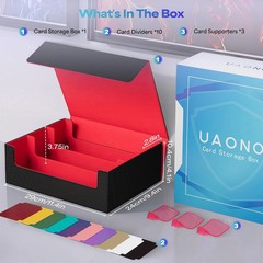 Trading Card Storage Box, Holds 1800 Sleeved Cards Closure PU Leather Card Case