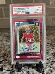 2024 DONRUSS OPTIC AUTO-PINK VELOCITY RICKY PEARSALL ROOKIE #/50 PSA 9 AUTO 10