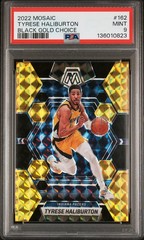 2022 PANINI MOSAIC BLACK GOLD CHOICE #162 TYRESE HALIBURTON 7/8 PSA 9