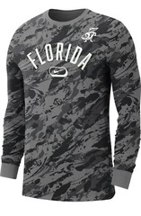 Florida Gators Men’s Nike Crew-Neck Long-Sleeve T-Shirt Gray All Over Medium NWT