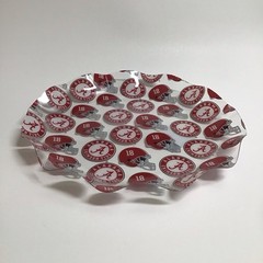 Alabama Crimson Tide SET OF 2 College Football Plastic Dish Plate Tray 11” NEW