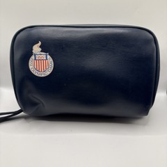 Vintage 1972 Munich OLYMPIC GAMES TRAVEL ACCESSORY BAG Blue 9″ x 7″ x 4″