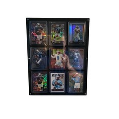Black acrylic 9 pocket wall display For 3×4 Toploaders With Magnetic Face.