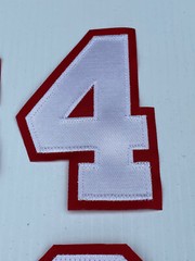 4 1/4” JERSEY SLEEVE Number PATCH BASEBALL FOOTBALL HOCKEY TEAMS PICK #0 -9