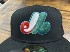 Montreal Expos Olympic Stadium Black Red Green Blue New Era Fitted 7 3/4 Serape