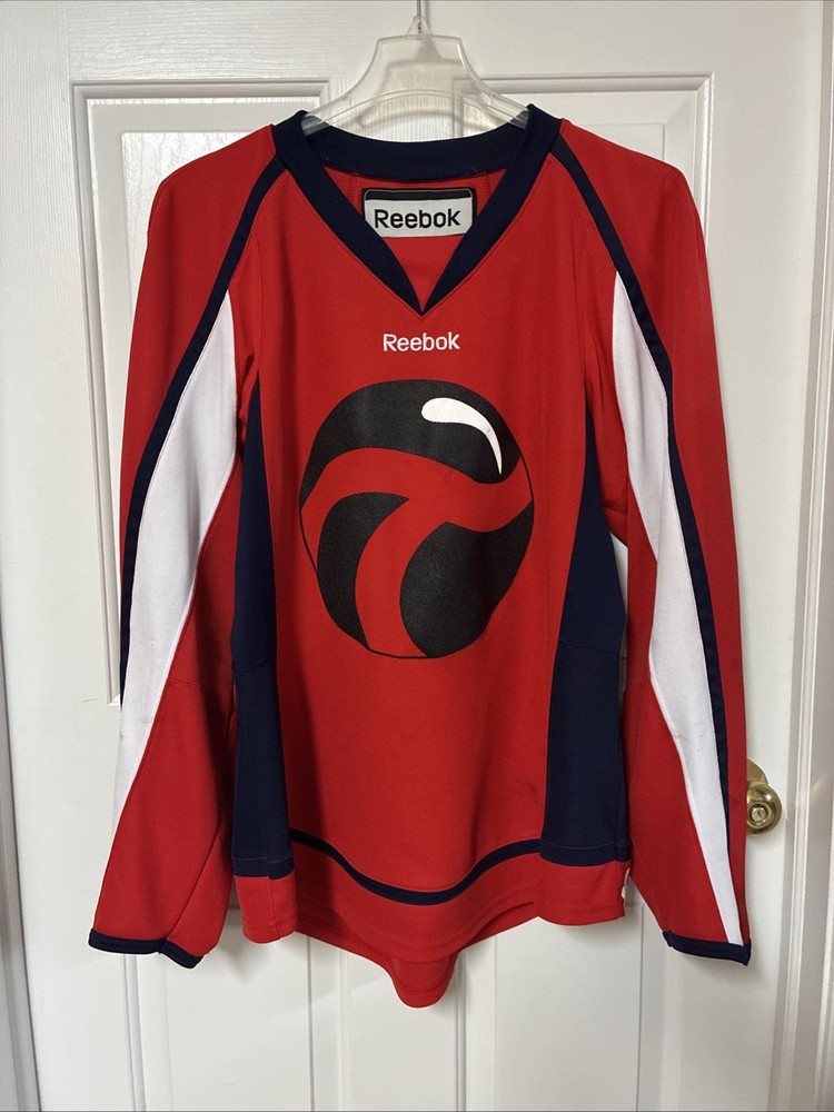 Reebok Hockey Jersey Red White & Black #18 Adult Size L